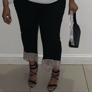 Black Drip Chain Jeans